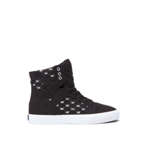 Supra Kids SKYTOP High Top Shoes Black/White Crown/white | US-64580